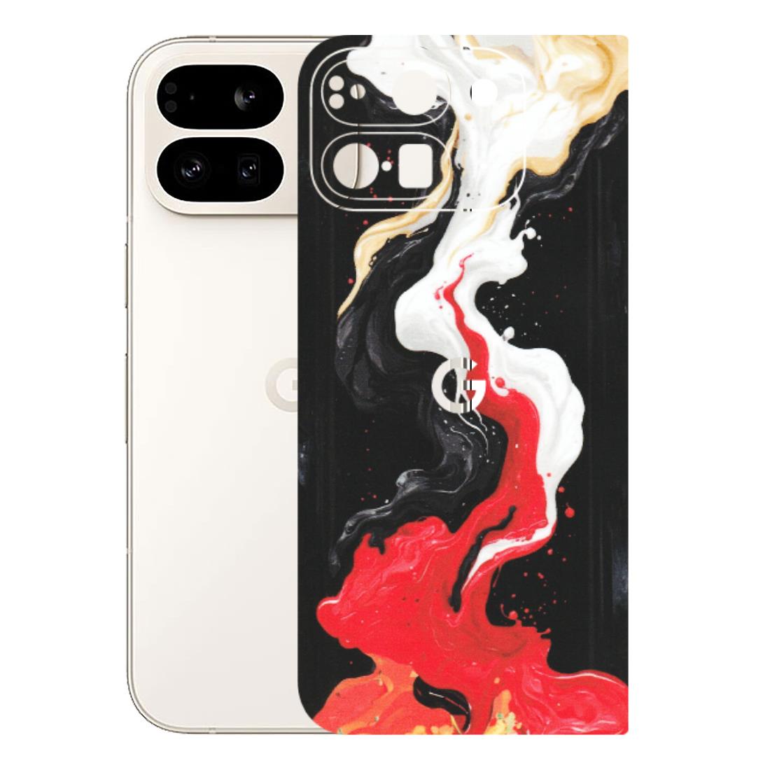 Google Pixel Phone Skins (All Models) - Black Red White Paint Splash Fusion - Matte Finish (M-56) Google Pixel 9 PRO FOLD