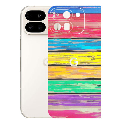 Google Pixel Phone Skins (All Models) - Multi Colour Wooden Wall - Matte Finish (M-96) Google Pixel 9 PRO FOLD
