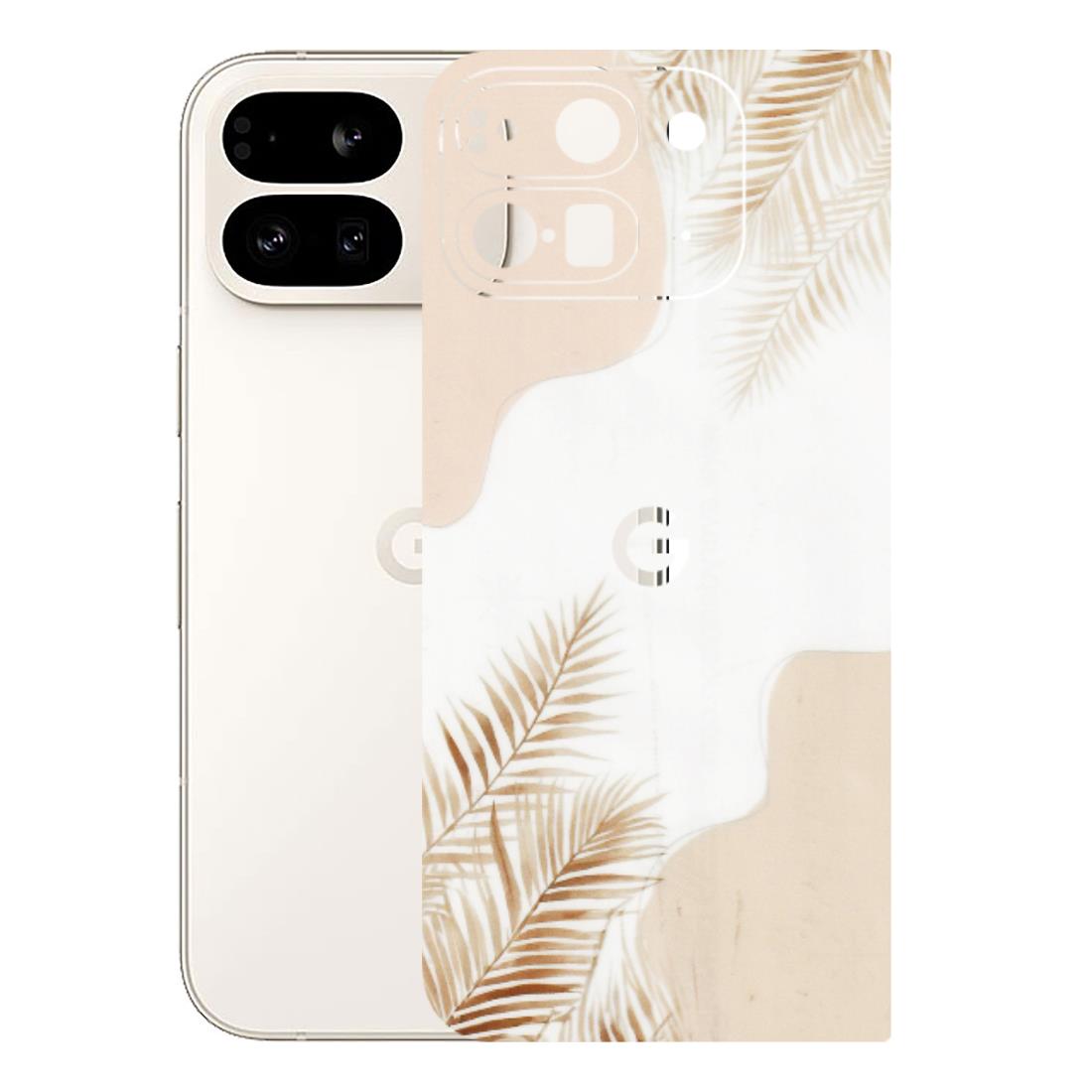 Google Pixel Phone Skins (All Models) - Gold Petals Abstract - Transparent Finish (T-08) Google Pixel 9 PRO FOLD