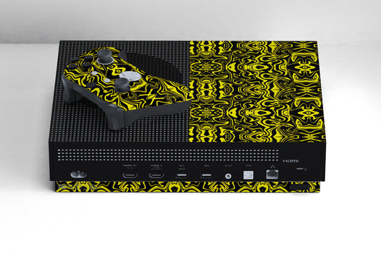 Xbox Series S Yellow And Black Abstract Liquid Matte Finish Skin