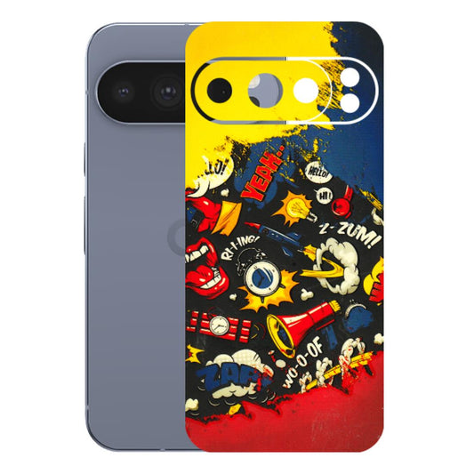 Google Pixel Phone Skins (All Models) - Pacific Doodle Art - 3D Embossed Finish (L-120) Google Pixel 10 Pro