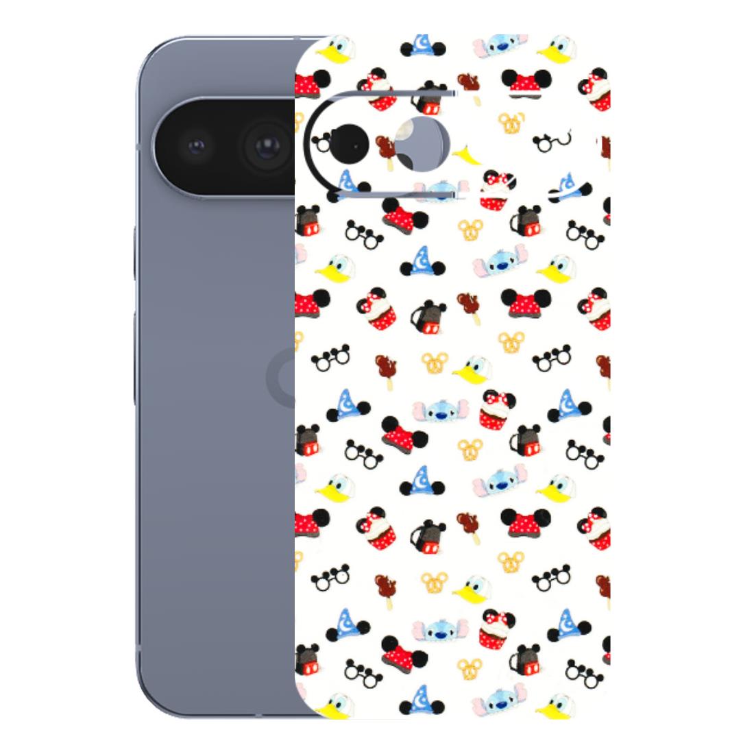 Google Pixel Phone Skins (All Models) - Minnie Mouse & Donald Doodles s - 3D Embossed Finish (L-194) Google Pixel 10 Pro