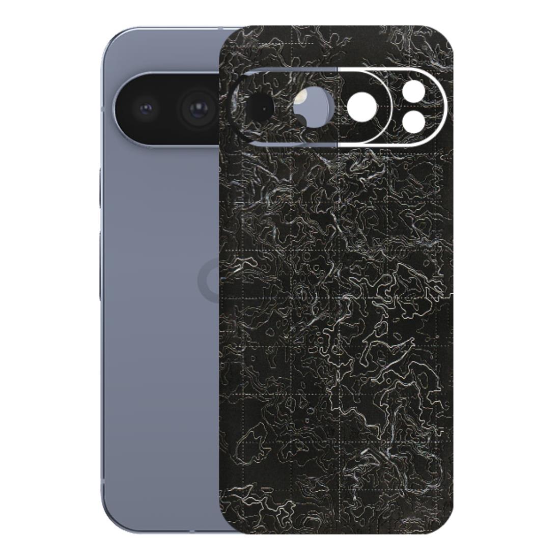 Google Pixel Phone Skins (All Models) - Black map Texture - 3D Embossed Finish (L-201) Google Pixel 10 Pro