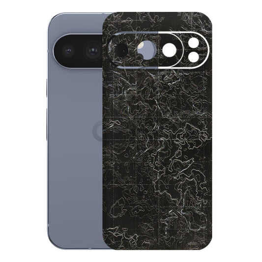 Google Pixel Phone Skins (All Models) - Black map Texture - 3D Embossed Finish (L-201) Google Pixel 10 Pro