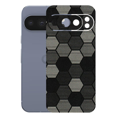 Google Pixel Phone Skins (All Models) - Black & White Dotted Honeycomb Texture - 3D Embossed Finish (L-202) Google Pixel 10 Pro