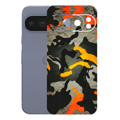 Google Pixel Phone Skins (All Models) - Orange Camouflage - 3D Embossed Finish (L-204) Google Pixel 10 Pro