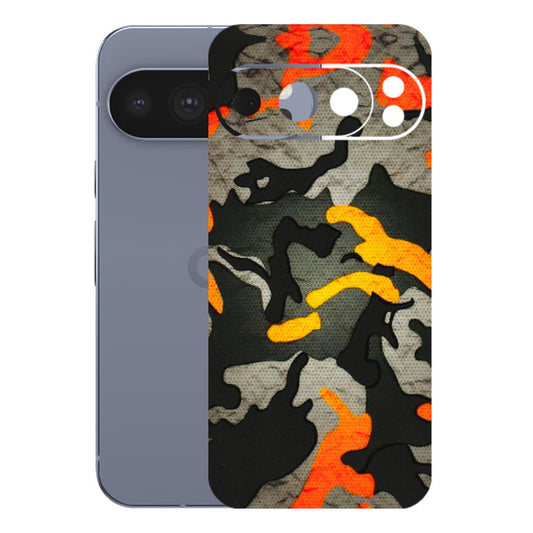 Google Pixel Phone Skins (All Models) - Orange Camouflage - 3D Embossed Finish (L-204) Google Pixel 10 Pro