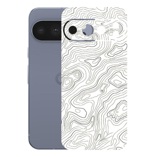 Google Pixel Phone Skins (All Models) - White Black Swirls - 3D Embossed Finish (L-219) Google Pixel 10 Pro