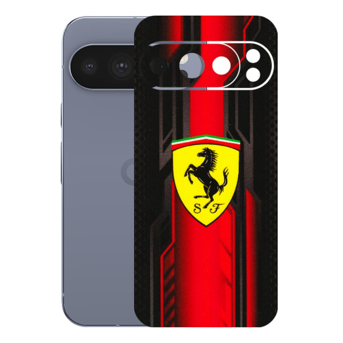 Google Pixel Phone Skins (All Models) - Black Ferrari Logo - 3D Embossed Finish (L-253) Google Pixel 10 Pro