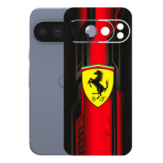 Google Pixel Phone Skins (All Models) - Black Ferrari Logo - 3D Embossed Finish (L-253) Google Pixel 10 Pro