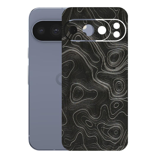Google Pixel Phone Skins (All Models) - Abstract White Line Map - 3D Embossed Finish (L-269) Google Pixel 10 Pro