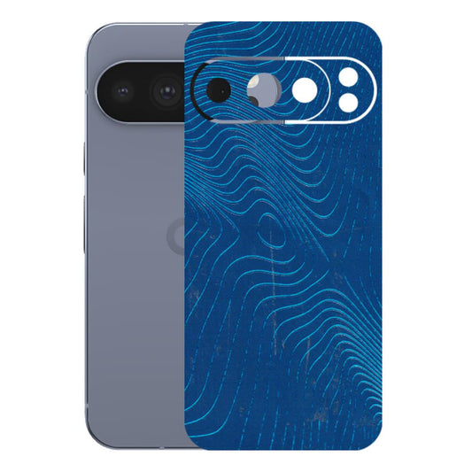 Google Pixel Phone Skins (All Models) - Abstract Blue Line Map - 3D Embossed Finish (L-272) Google Pixel 10 Pro