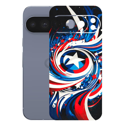 Google Pixel Phone Skins (All Models) - Captain America Logo - 3D Embossed Finish (L-307) Google Pixel 10 Pro