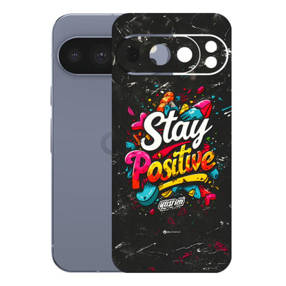 Google Pixel Phone Skins (All Models) - Stay Positive Black - 3D Embossed Finish (L-31) Google Pixel 10 Pro