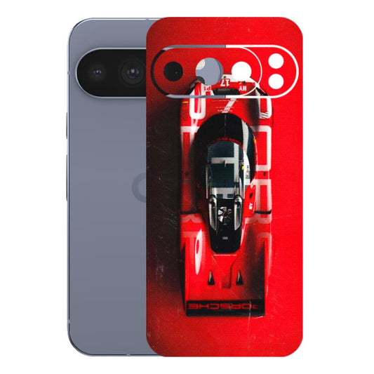 Google Pixel Phone Skins (All Models) - Red Porsche Car Logo - 3D Embossed Finish (L-315) Google Pixel 10 Pro