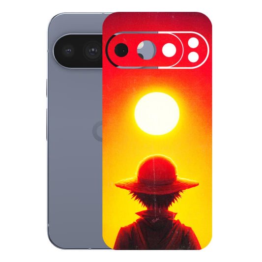 Google Pixel Phone Skins (All Models) - Cool Sunset With Monkey D.Luffy Anime - 3D Embossed Finish (L-329) Google Pixel 10 Pro