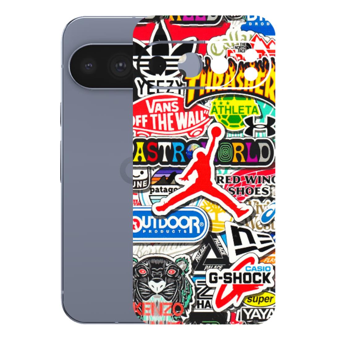Google Pixel Phone Skins (All Models) - Multi Brands Sticker Graffiti - 3D Embossed Finish (L-37) Google Pixel 10 Pro
