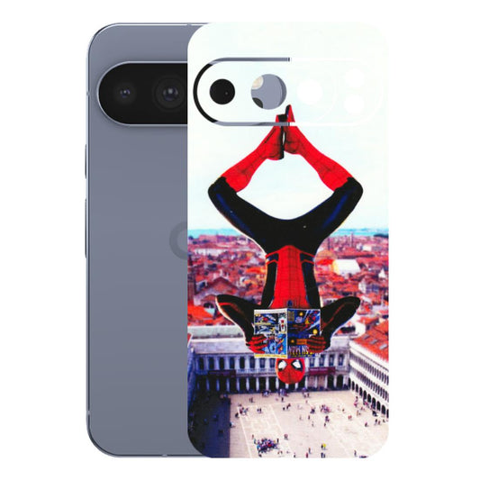 Google Pixel Phone Skins (All Models) - Spiderman Hanging - 3D Embossed Finish (L-53) Google Pixel 10 Pro