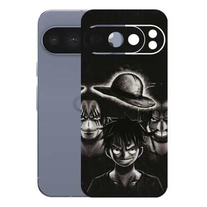 Google Pixel Phone Skins (All Models) - Black Luffy Hat - 3D Embossed Finish (L-57) Google Pixel 10 Pro