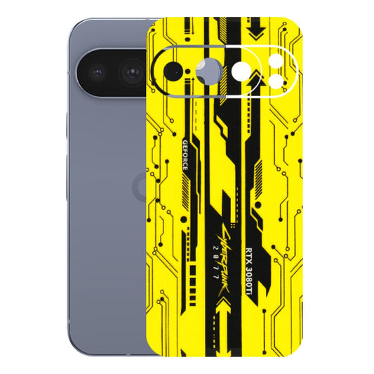 Google Pixel Phone Skins (All Models) - Yellow Cyberpunk - 3D Embossed Finish (L-93) Google Pixel 10 Pro