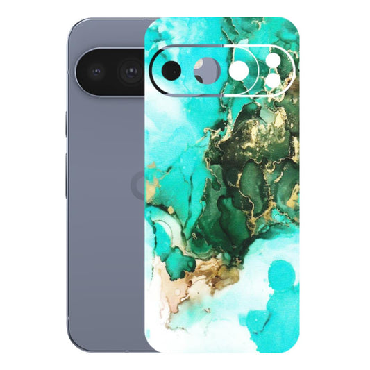 Google Pixel Phone Skins (All Models) - The Blue Gold Marble - Matte Finish (M-124) Google Pixel 10 Pro