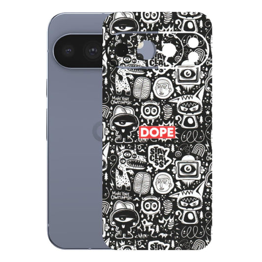 Google Pixel Phone Skins (All Models) - Dope Stay Classy Black Doodles - Matte Finish (M-126) Google Pixel 10 Pro