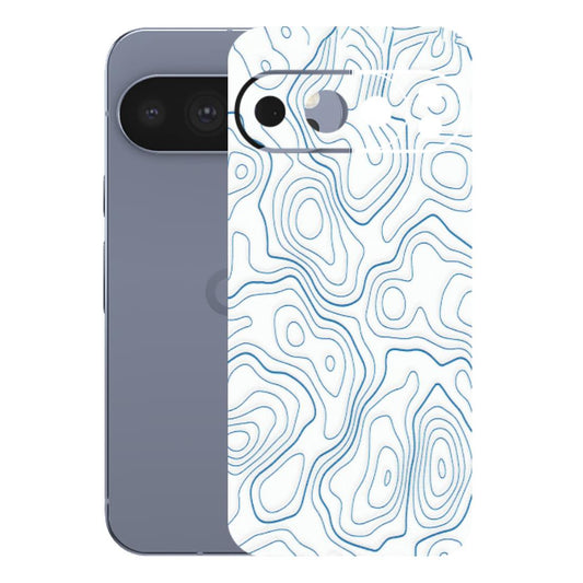 Google Pixel Phone Skins (All Models) - Blue And White Swirls - Matte Finish (M-139) Google Pixel 10 Pro