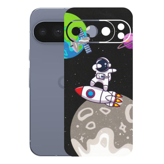 Google Pixel Phone Skins (All Models) - Astronaut Vibing Toon Running - Matte Finish (M-39) Google Pixel 10 Pro