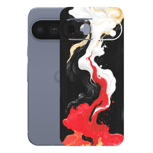 Google Pixel Phone Skins (All Models) - Black Red White Paint Splash Fusion - Matte Finish (M-56) Google Pixel 10 Pro