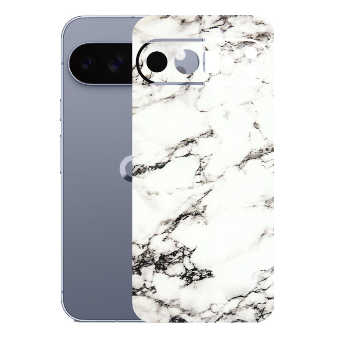 Google Pixel Phone Skins (All Models) - Black and White Marble Texture - 3D Embossed Finish (L-124) Google Pixel 10 Pro XL