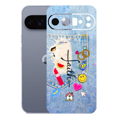 Google Pixel Phone Skins (All Models) - Denim Jeans Pocket - 3D Embossed Finish (L-134) Google Pixel 10 Pro XL