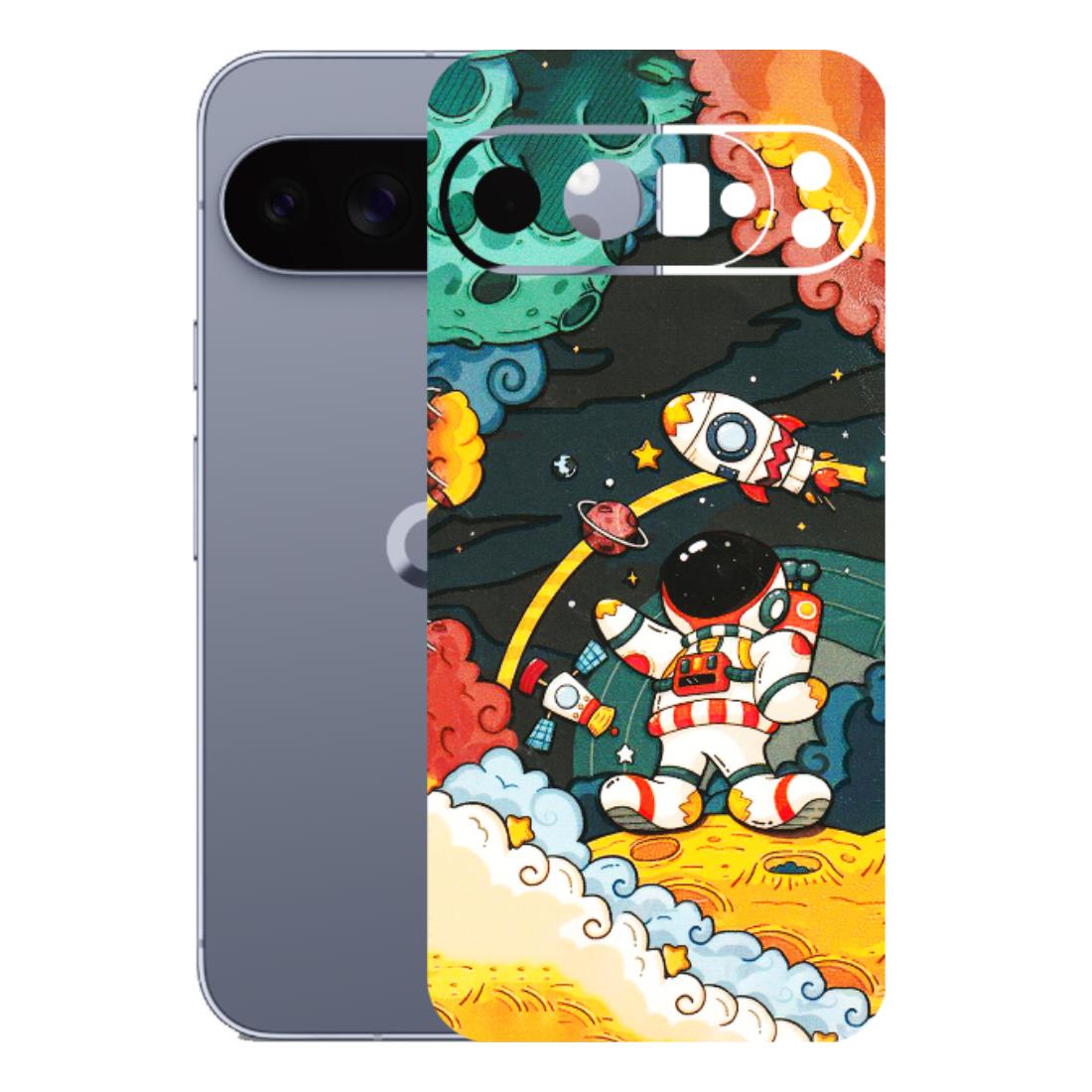 Google Pixel Phone Skins (All Models) - Astronauts & Spaceship - 3D Embossed Finish (L-145) Google Pixel 10 Pro XL