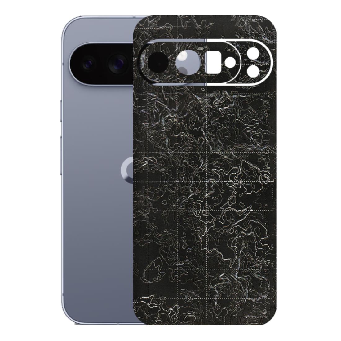 Google Pixel Phone Skins (All Models) - Black map Texture - 3D Embossed Finish (L-201) Google Pixel 10 Pro XL