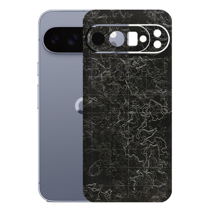 Google Pixel Phone Skins (All Models) - Black map Texture - 3D Embossed Finish (L-201) Google Pixel 10 Pro XL