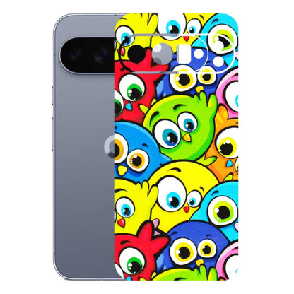Google Pixel Phone Skins (All Models) - Cute Fluffy Birds - 3D Embossed Finish (L-213) Google Pixel 10 Pro XL
