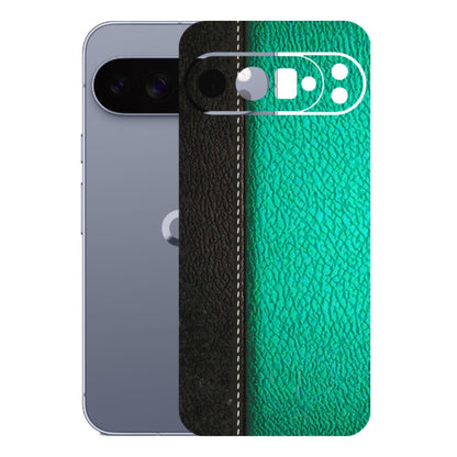 Google Pixel Phone Skins (All Models) - Black Green Dual Leather Stich - 3D Embossed Finish (L-233) Google Pixel 10 Pro XL