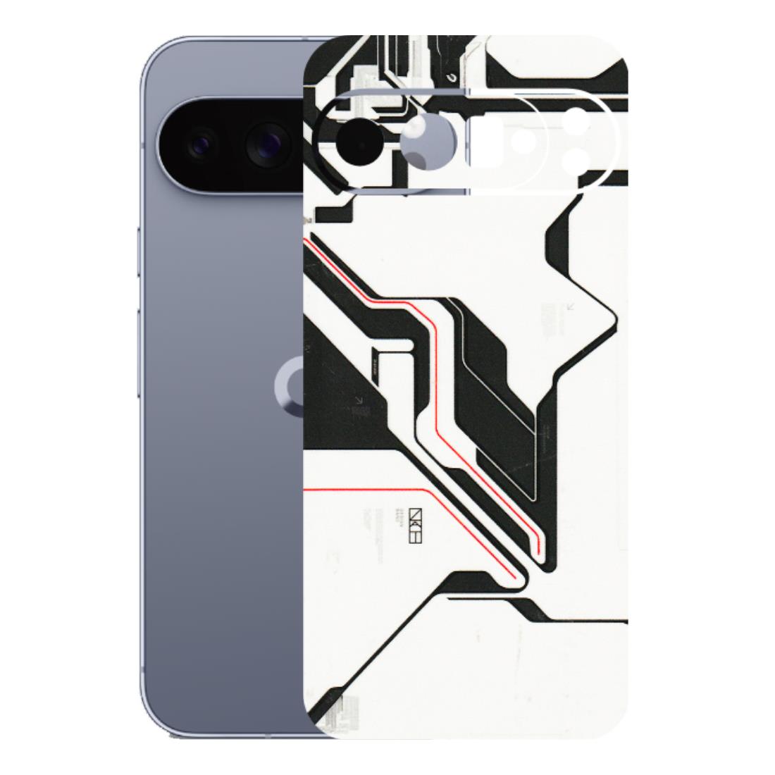 Google Pixel Phone Skins (All Models) - White Techy Logo - 3D Embossed Finish (L-312) Google Pixel 10 Pro XL