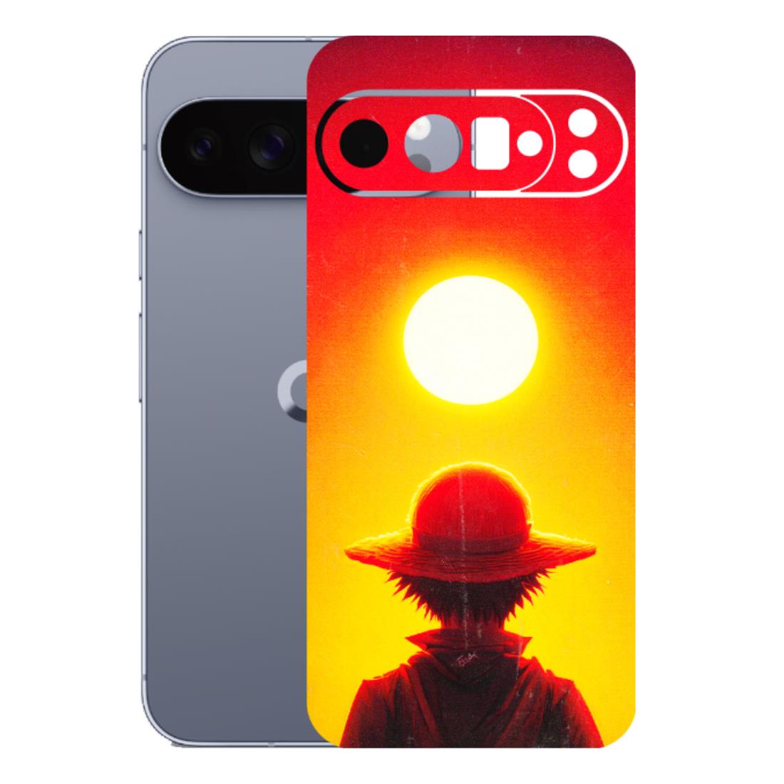 Google Pixel Phone Skins (All Models) - Cool Sunset With Monkey D.Luffy Anime - 3D Embossed Finish (L-329) Google Pixel 10 Pro XL