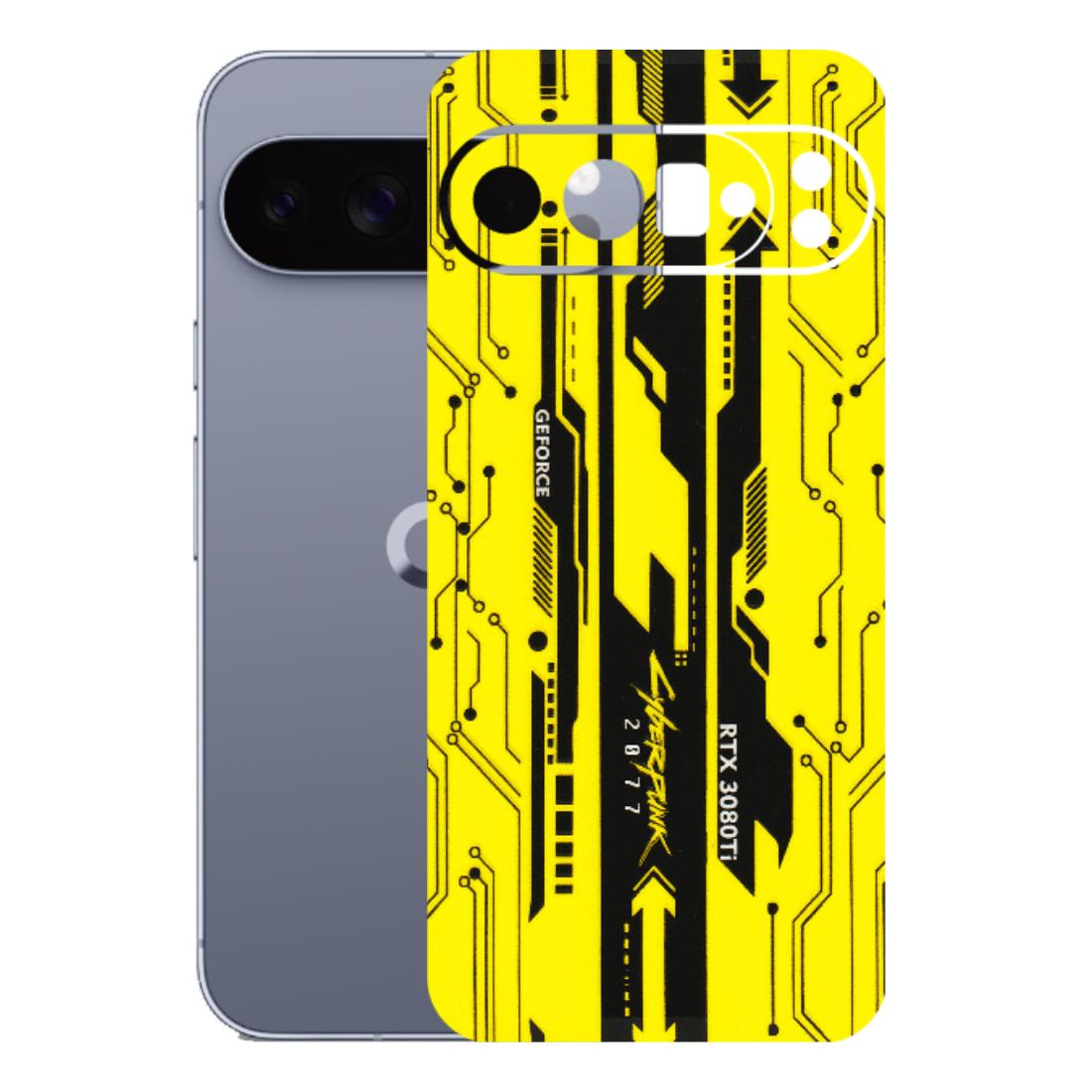 Google Pixel Phone Skins (All Models) - Yellow Cyberpunk - 3D Embossed Finish (L-93) Google Pixel 10 Pro XL