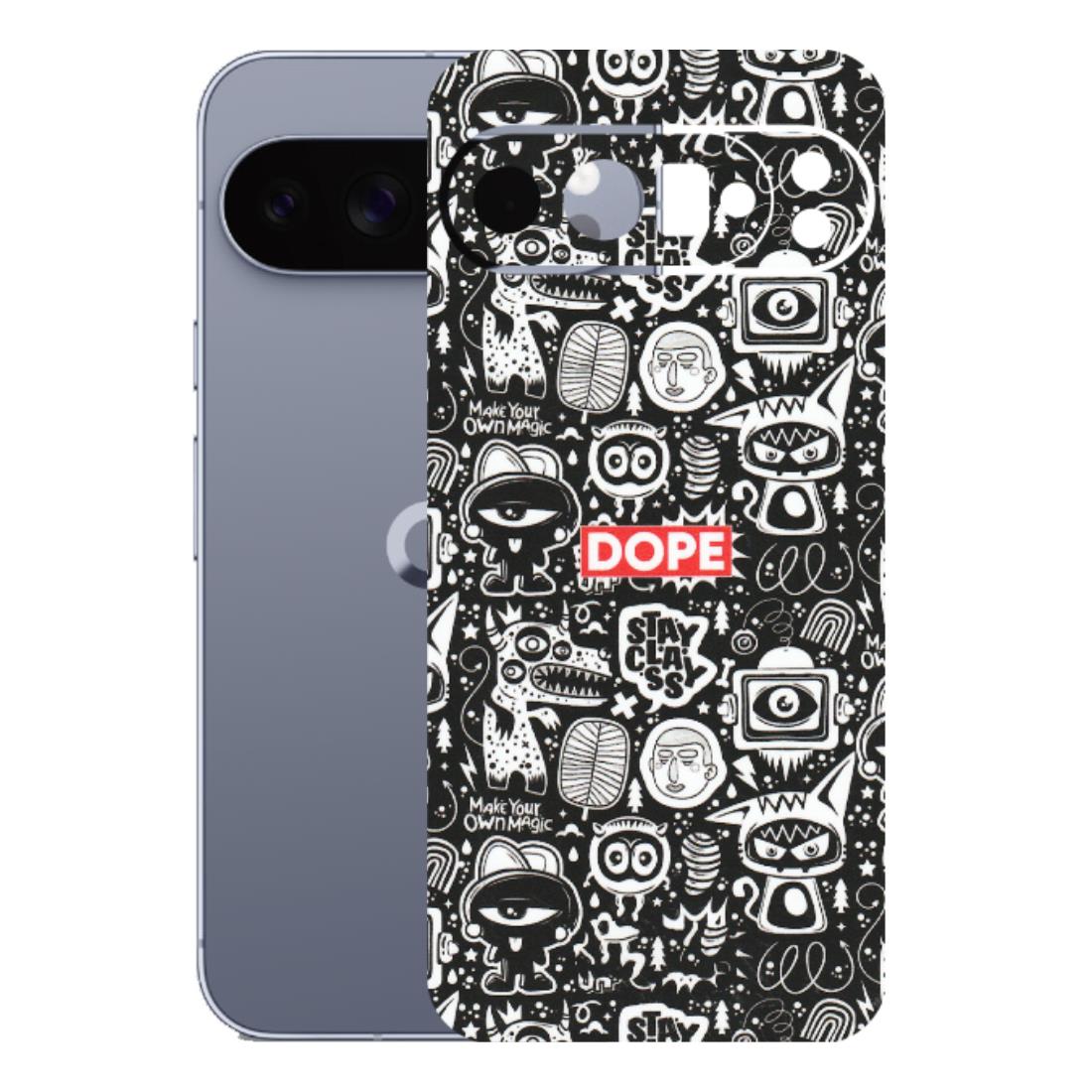 Google Pixel Phone Skins (All Models) - Dope Stay Classy Black Doodles - Matte Finish (M-126) Google Pixel 10 Pro XL