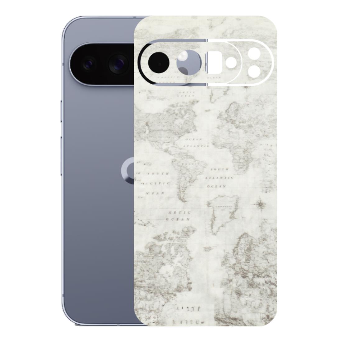 Google Pixel Phone Skins (All Models) - World Travel Map - Transparent Finish (T-04) Google Pixel 10 Pro XL