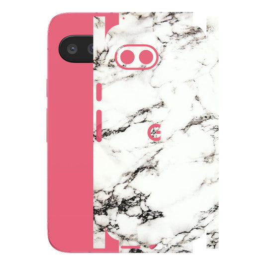 Google Pixel Phone Skins (All Models) - Black and White Marble Texture - 3D Embossed Finish (L-124) Google Pixel 9A