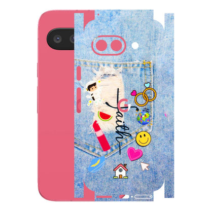 Google Pixel Phone Skins (All Models) - Denim Jeans Pocket - 3D Embossed Finish (L-134) Google Pixel 9A