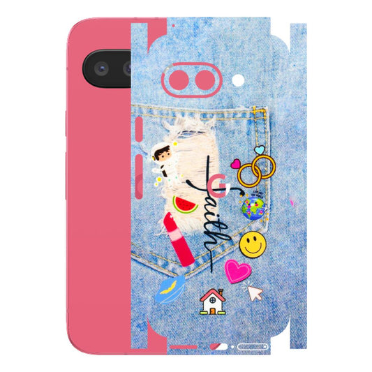 Google Pixel Phone Skins (All Models) - Denim Jeans Pocket - 3D Embossed Finish (L-134) Google Pixel 9A