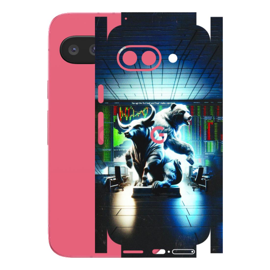 Google Pixel Phone Skins (All Models) - Stock Market Sensex Bear vs Bulls - 3D Embossed Finish (L-15) Google Pixel 9A