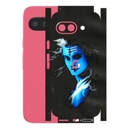 Google Pixel Phone Skins (All Models) - Har Har Mahadev Blue/Black - 3D Embossed Finish (L-185) Google Pixel 9A