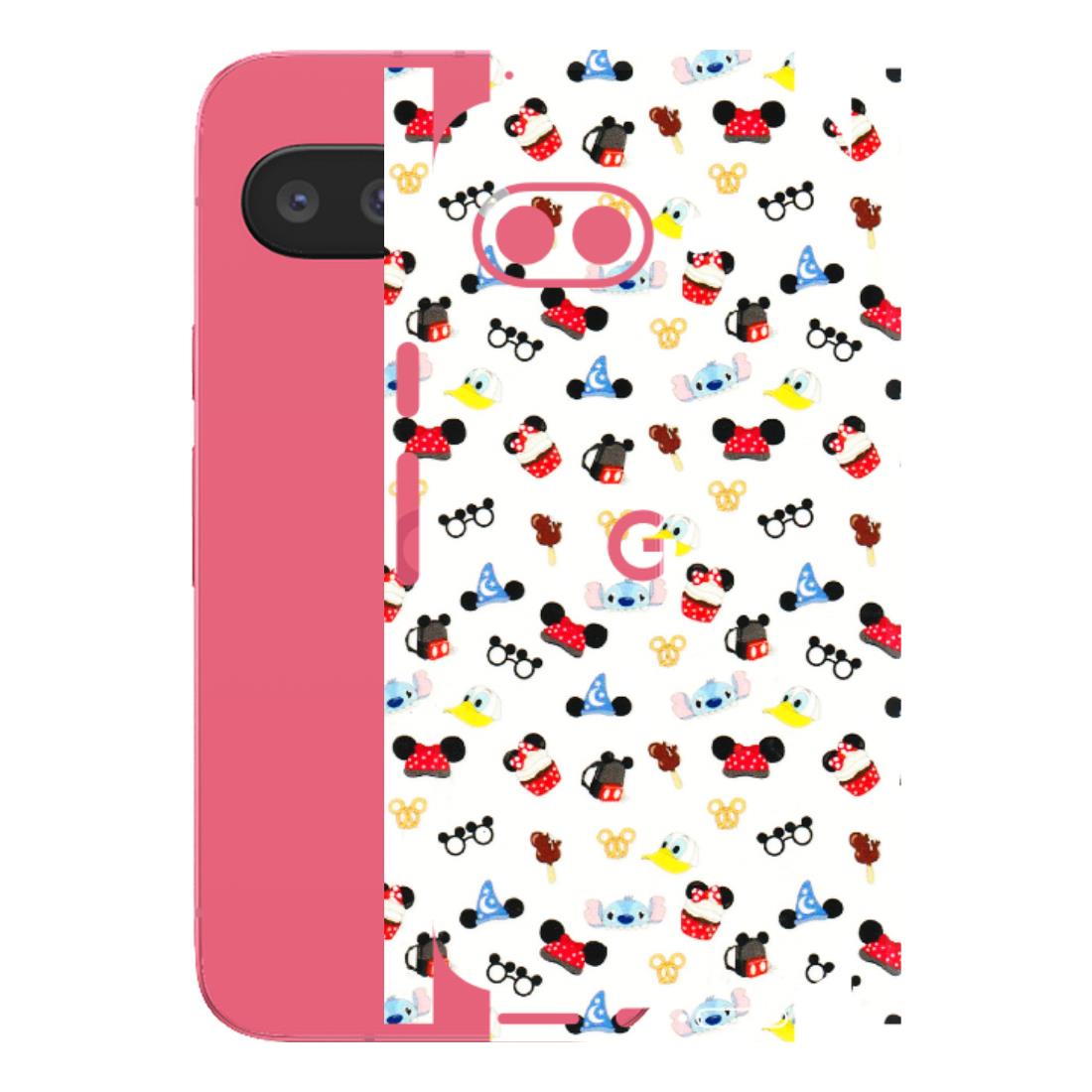 Google Pixel Phone Skins (All Models) - Minnie Mouse & Donald Doodles s - 3D Embossed Finish (L-194) Google Pixel 9A