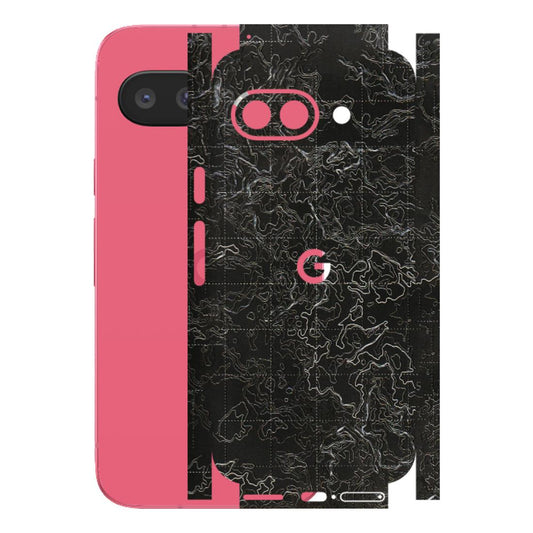 Google Pixel Phone Skins (All Models) - Black map Texture - 3D Embossed Finish (L-201) Google Pixel 9A