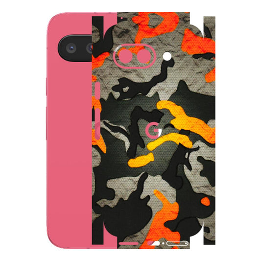 Google Pixel Phone Skins (All Models) - Orange Camouflage - 3D Embossed Finish (L-204) Google Pixel 9A