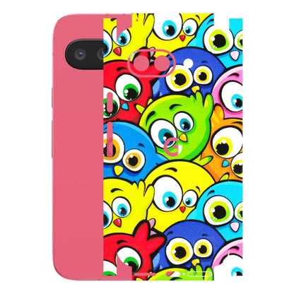 Google Pixel Phone Skins (All Models) - Cute Fluffy Birds - 3D Embossed Finish (L-213) Google Pixel 9A